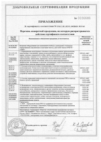 Лист 2 Приложение к Сертификату соответствия: Комплекс оборудования для помещений лечебных учреждений, отнесенных нормативными документами к категории чистых или особо чистых КЧП-01-«АМС». № РОСС RU.Я2331.04ПВК0.H03160 от 1.06.2026 по 31.05.2029